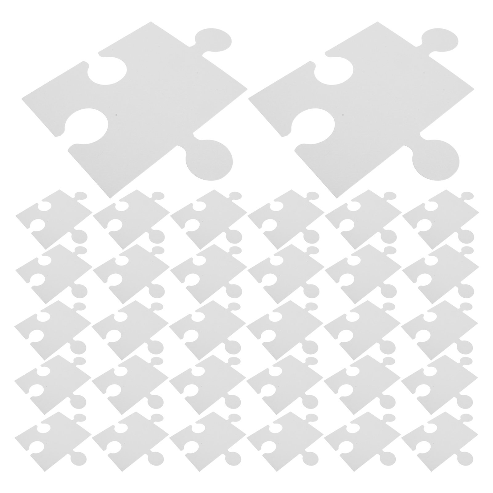 Puzzle Blank White - 60 больших белых пустых бумажных деталей